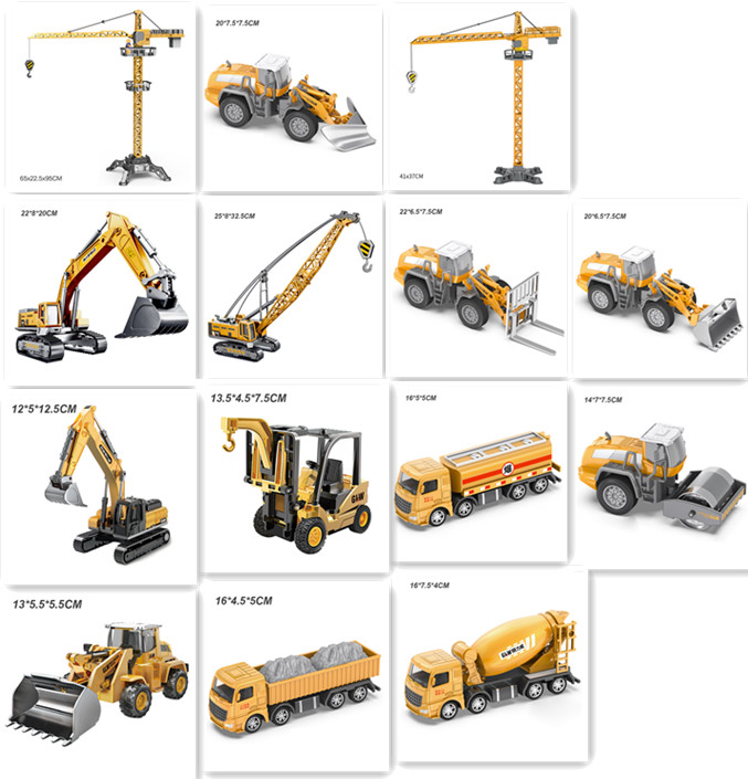 Simulation Alloy Car Model Engineering Excavator Set Toy (Set)