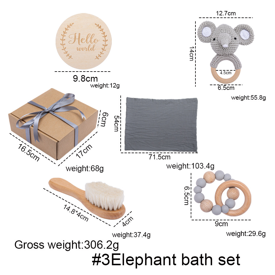 Baby Gift Box Set Bath Towel Toys (Elephant Bath Set)