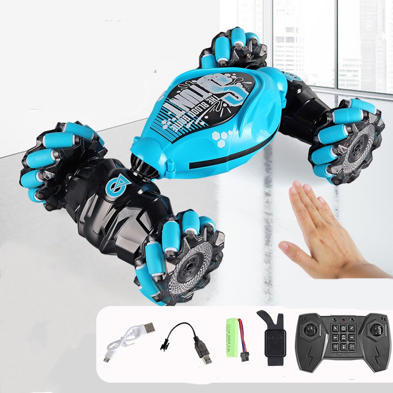 Gesture Sensing Twisting Rc Remote Control Toy Transforming Car (Blue, 3Control)