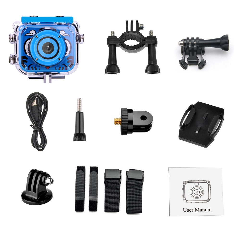 Waterproof Children's Camera 1080P HD Digital Camera 2 Inch (Blue Full)