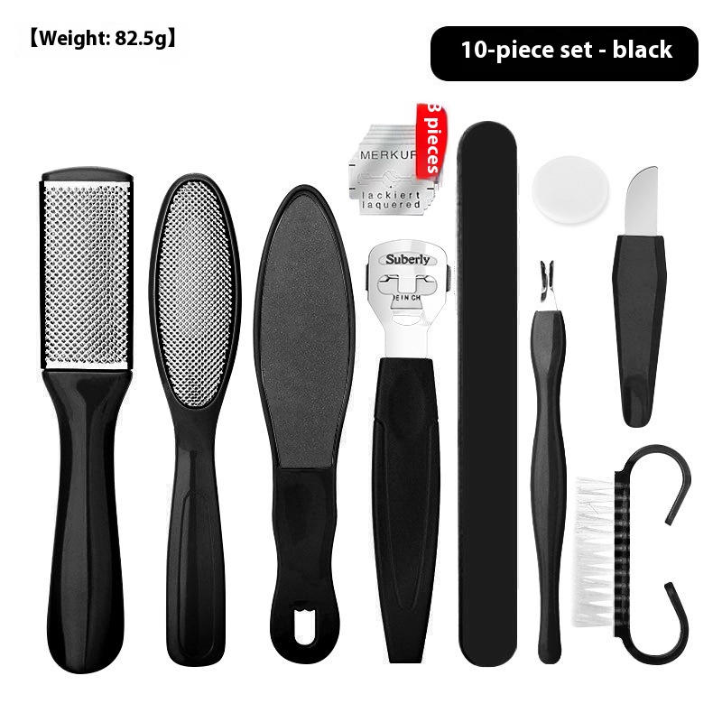 Set of 10 Pumice Stone Foot Files – For Dead Skin Removal and Foot Smoothing (Black 10 piece bag set)