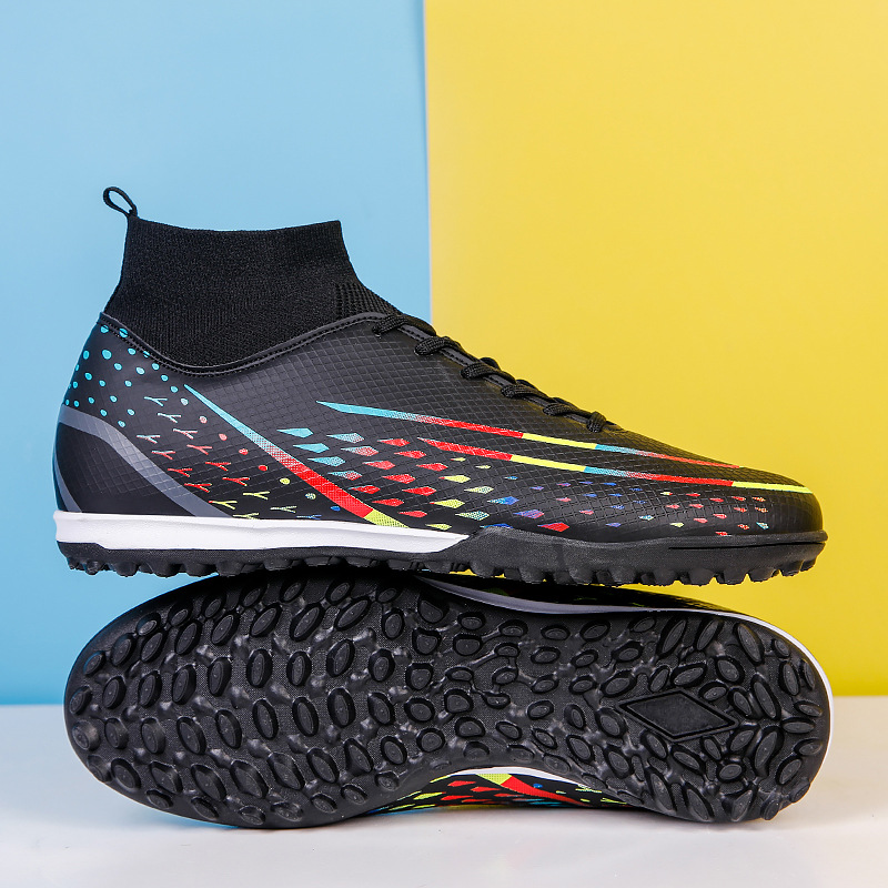 High-Top Football Shoes with Fly-Knit Sock Collar (35, 1)