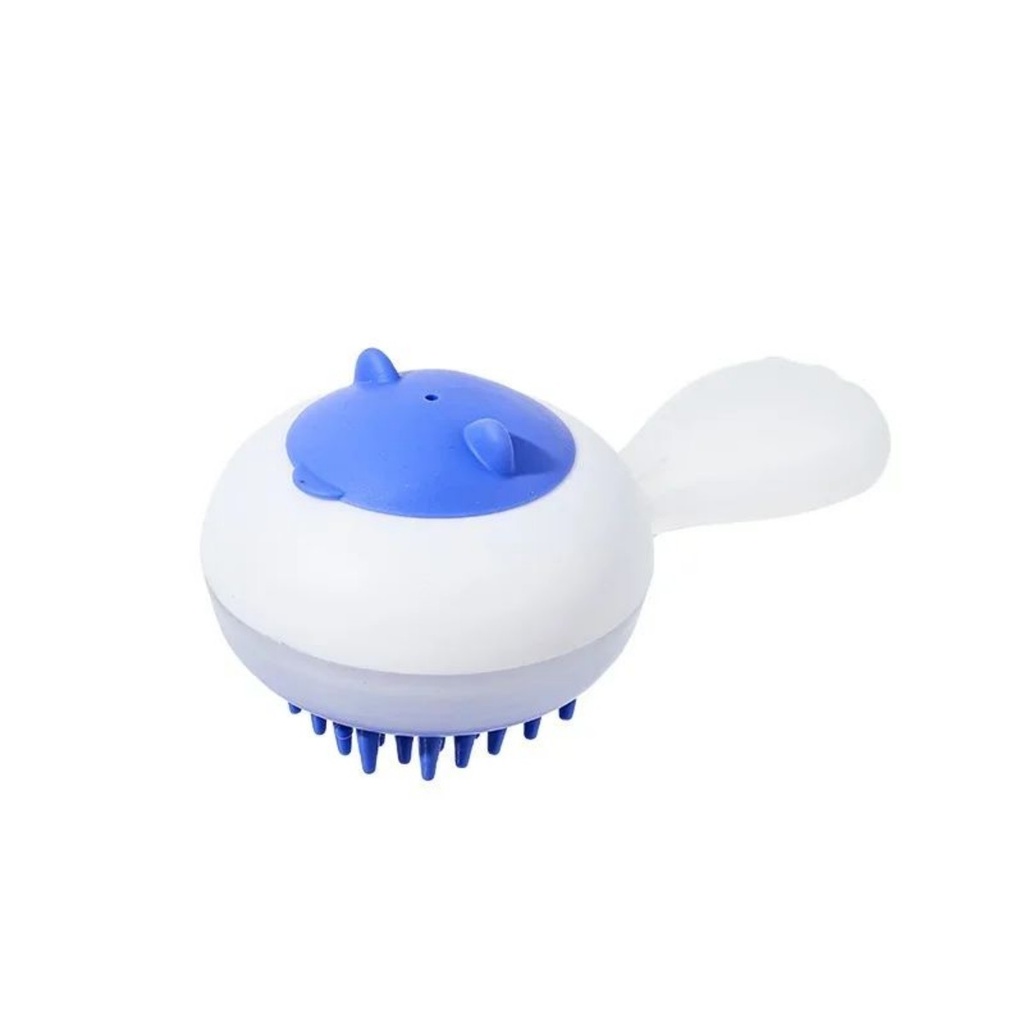 Dual-Use Pet Bathing & Massage Brush with Hair Removal (Blue)