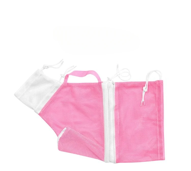 Adjustable Mesh Cat Bathing Bag — Anti-Scratch (Pink)