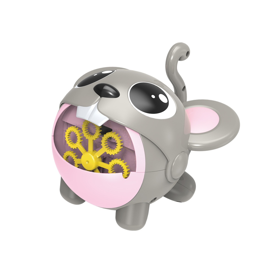 Automatic Cute Bubble Machine Soap Bubble Blower Outdoor Kids Electric Bubble Blowing Toy For Kids (Grey, Battery Version)
