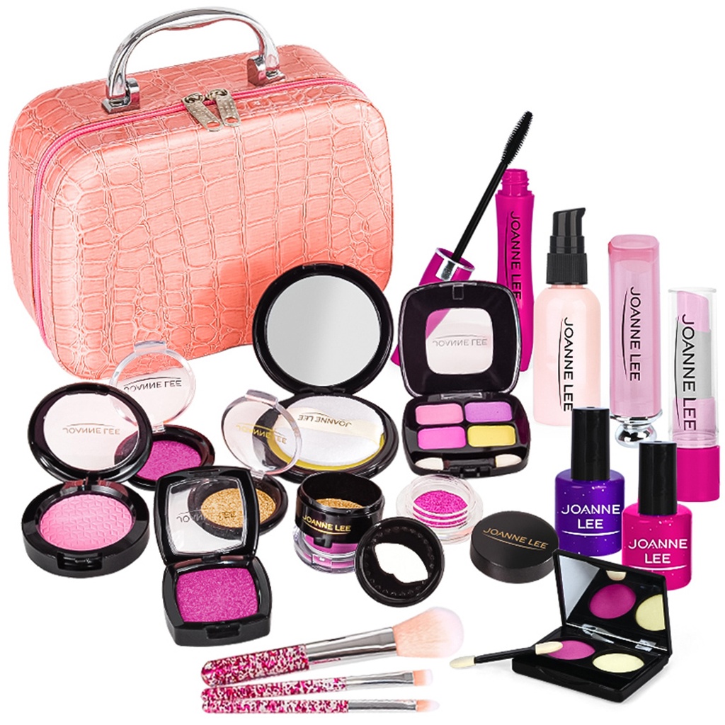 Children Girl Accessories Cosmetics Toiletry Toy Set (Pink)