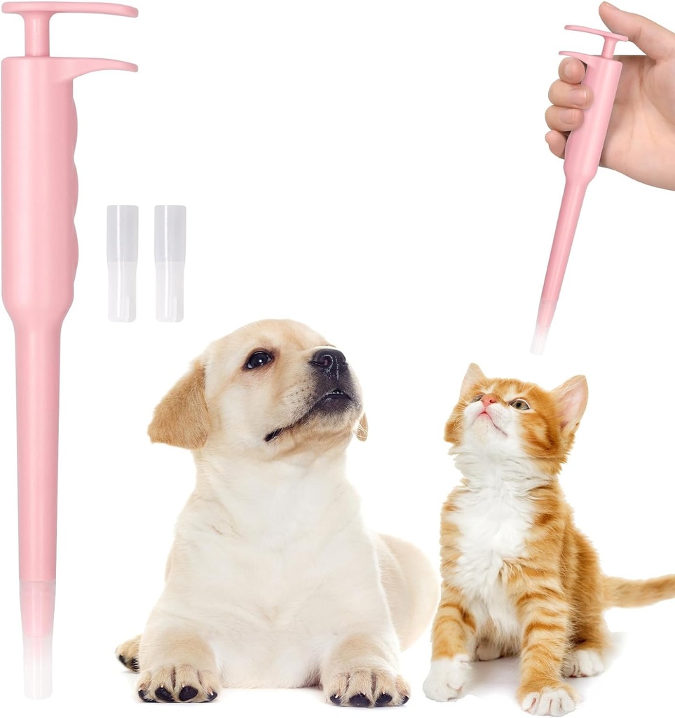 Soft-Tip Pet Pill Dispenser for Cats, Dogs & Small Animals (Pink)