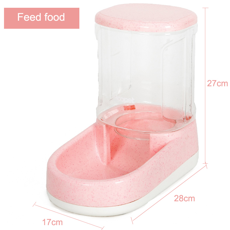 Pet Food and Water Dispenser (Pink, Food)