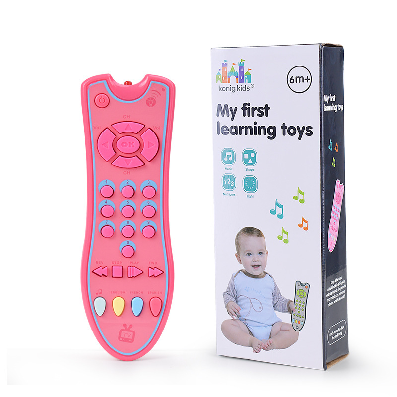 Simulation Remote Control For Children With Music English Learning Remote Control (Pink)