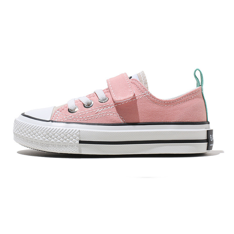 Girls’ casual canvas shoes with a colorful, breathable design (26, Pink)