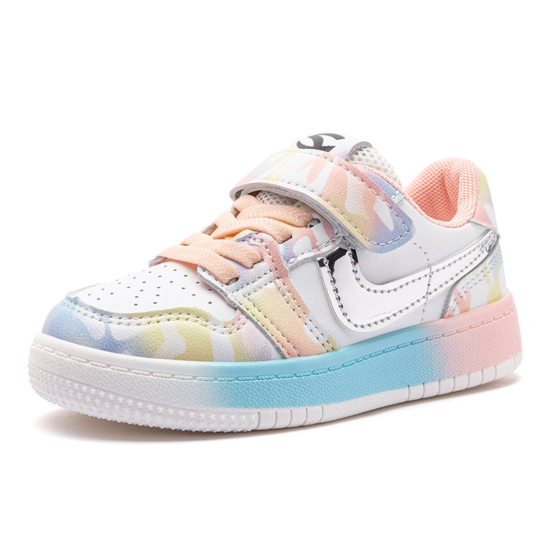 Girls’ board shoes with a breathable leather upper (28, Pink)