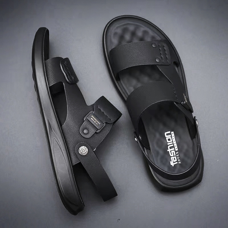 Men's Fashion Casual Breathable Cowhide Sandals (38)