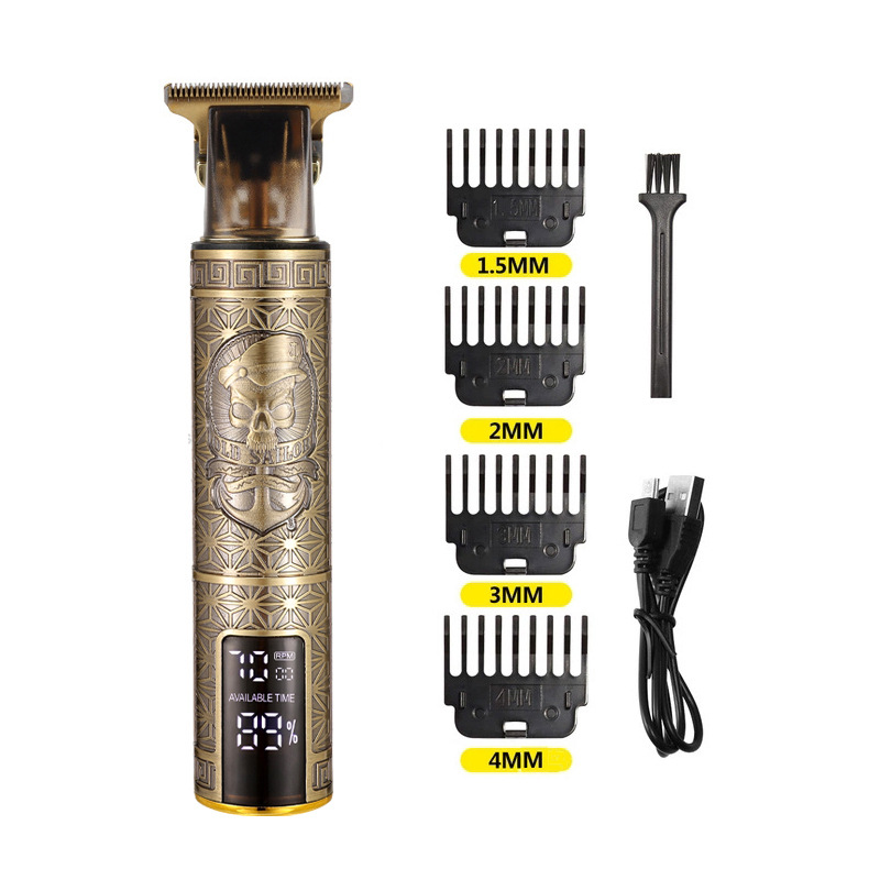 Digital Display Electric Stainless Steel Hair Clipper (Pirate)