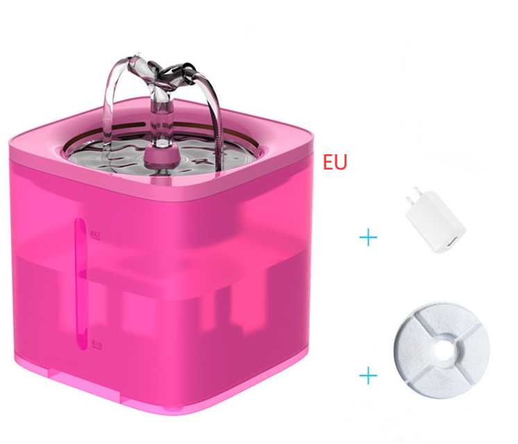 Automatic Water Drinking Fountain for Cats and Dogs (Pink, EU - Standard)