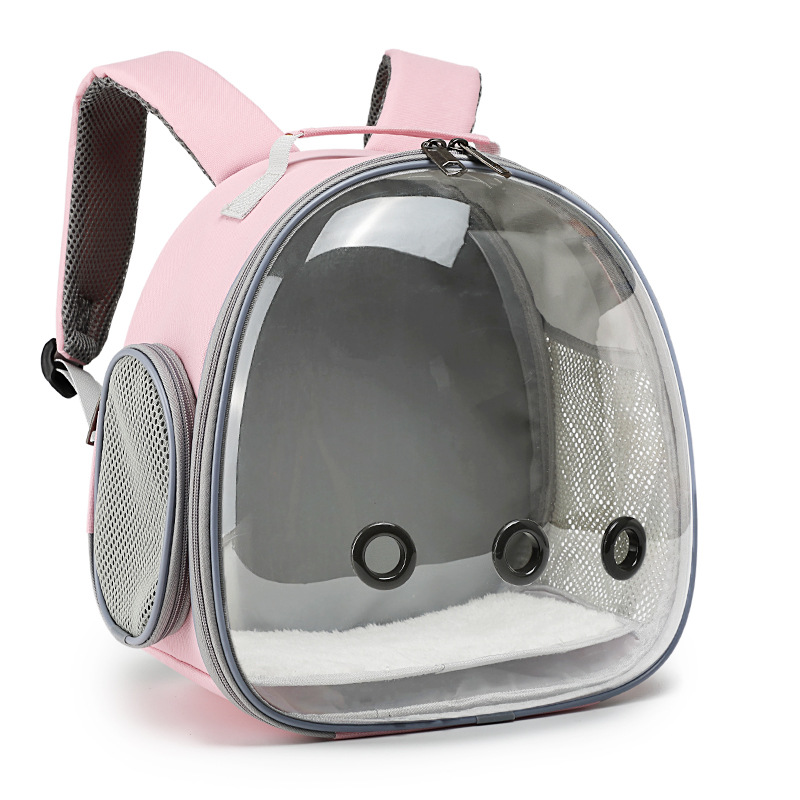Transparent Backpack for Small Pets and Birds (Pink)