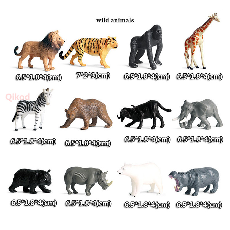 Simulation Wild Animal Model Mini Animals (A)