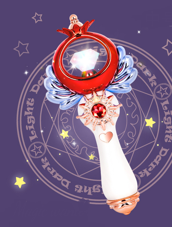 Children Fairy Magic Wand Girl Toy Princess Glowing Love Star Scepter Music (1)
