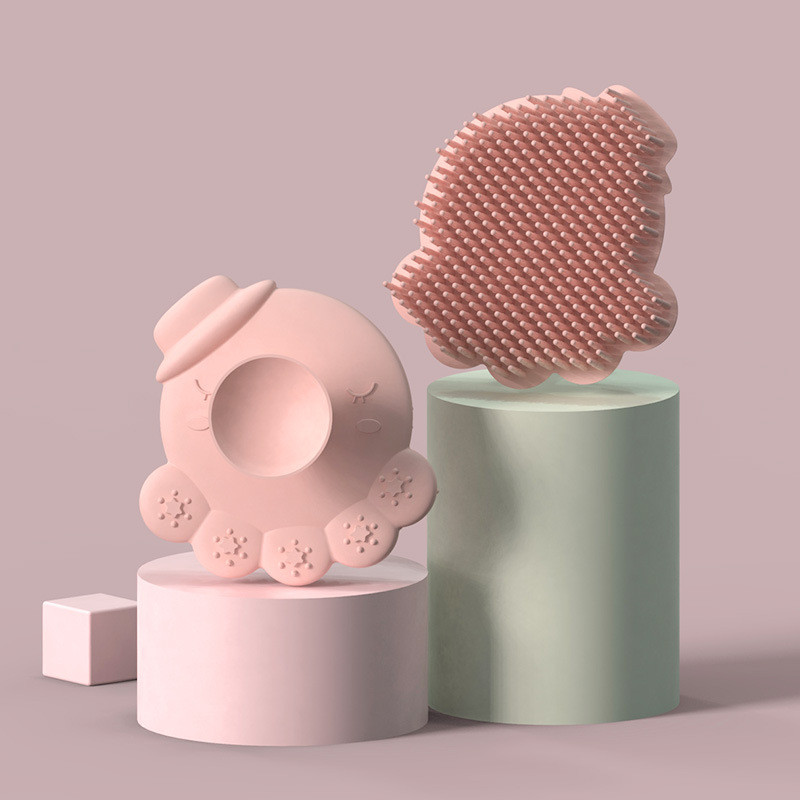 Baby Massage Silicone  Bath Brush (Pink)