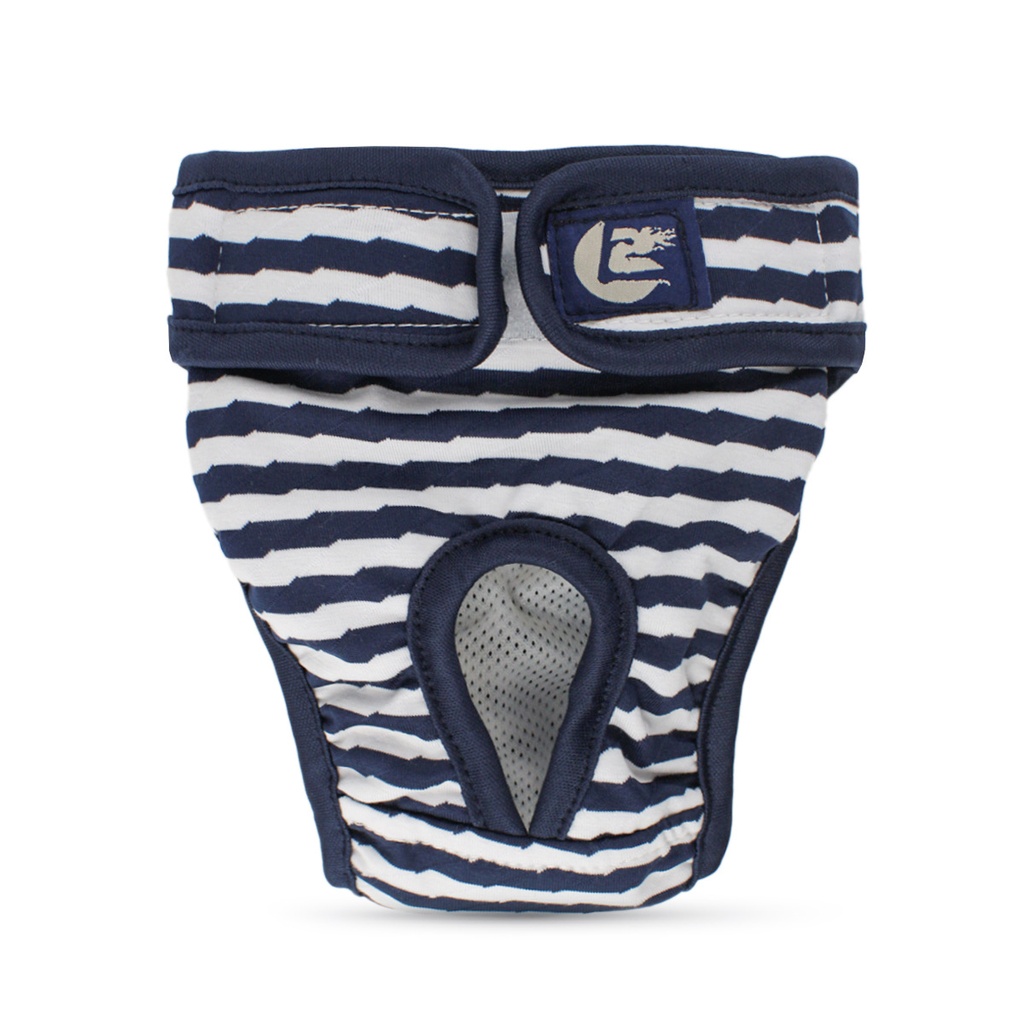 New Striped Dog Sanitary Pants – Anti-Mating Protection (M, Blue)