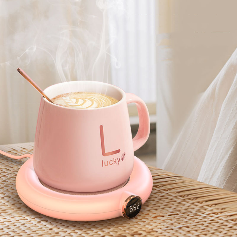 Smart Mug Warmer – Heated Desk Coaster (USB, Pink)