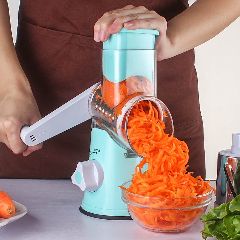 Rotary vegetable chopper and multi-purpose slicer grater (Blue)