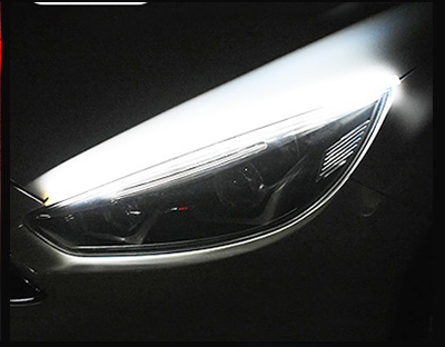 Car LED Turn Signal Light Strip with Daytime Running Light (60 [cm], White)