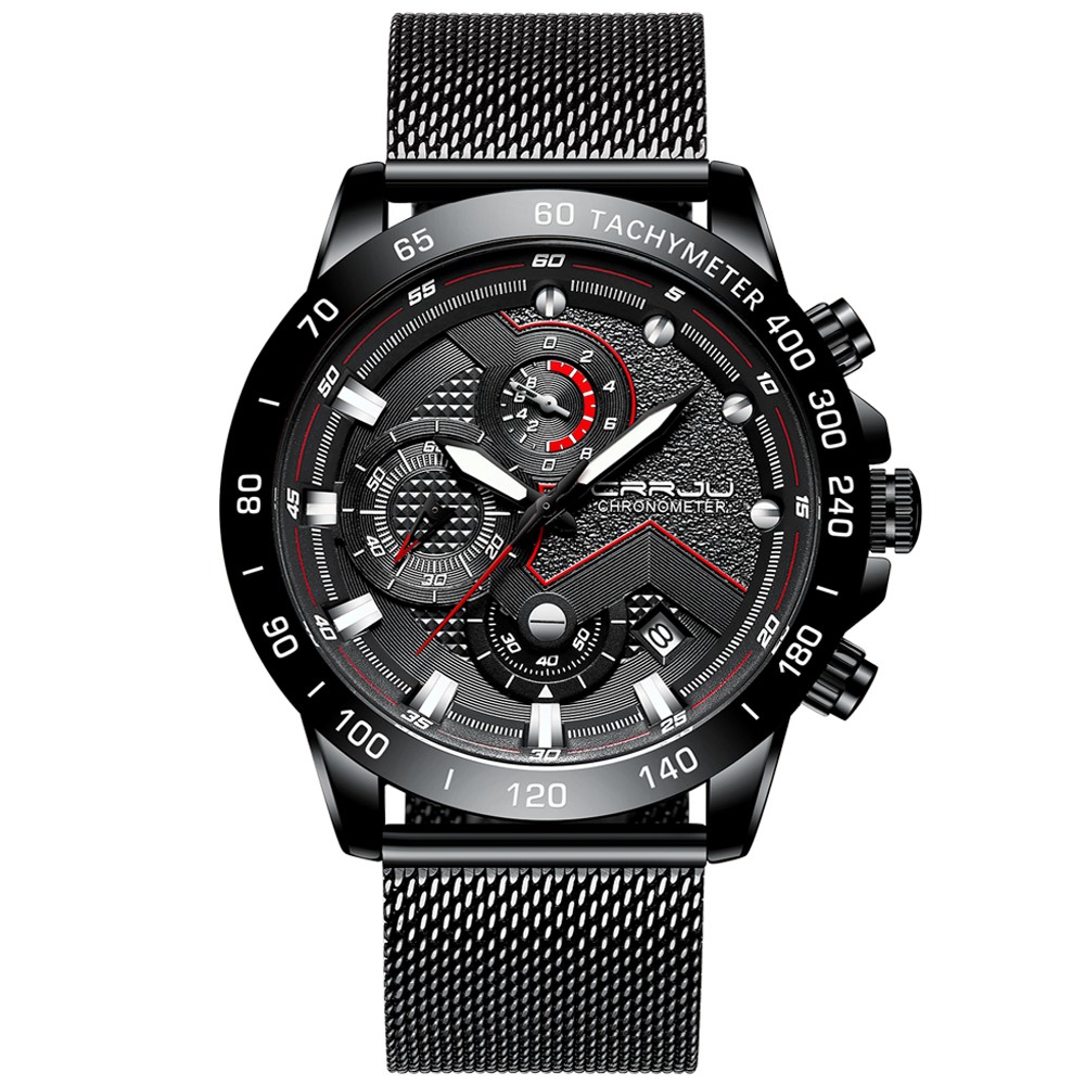 Men’s Six-Hand Watch with Stainless Steel Strap (1)