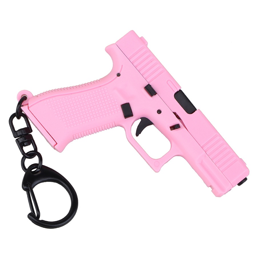 ميدالية مفاتيح صغيرة بتصميم مسدس مبتكر (Pink)