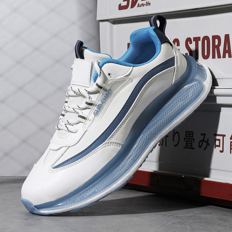 Men's Breathable Mesh Sports Shoes (38, White & Blue)