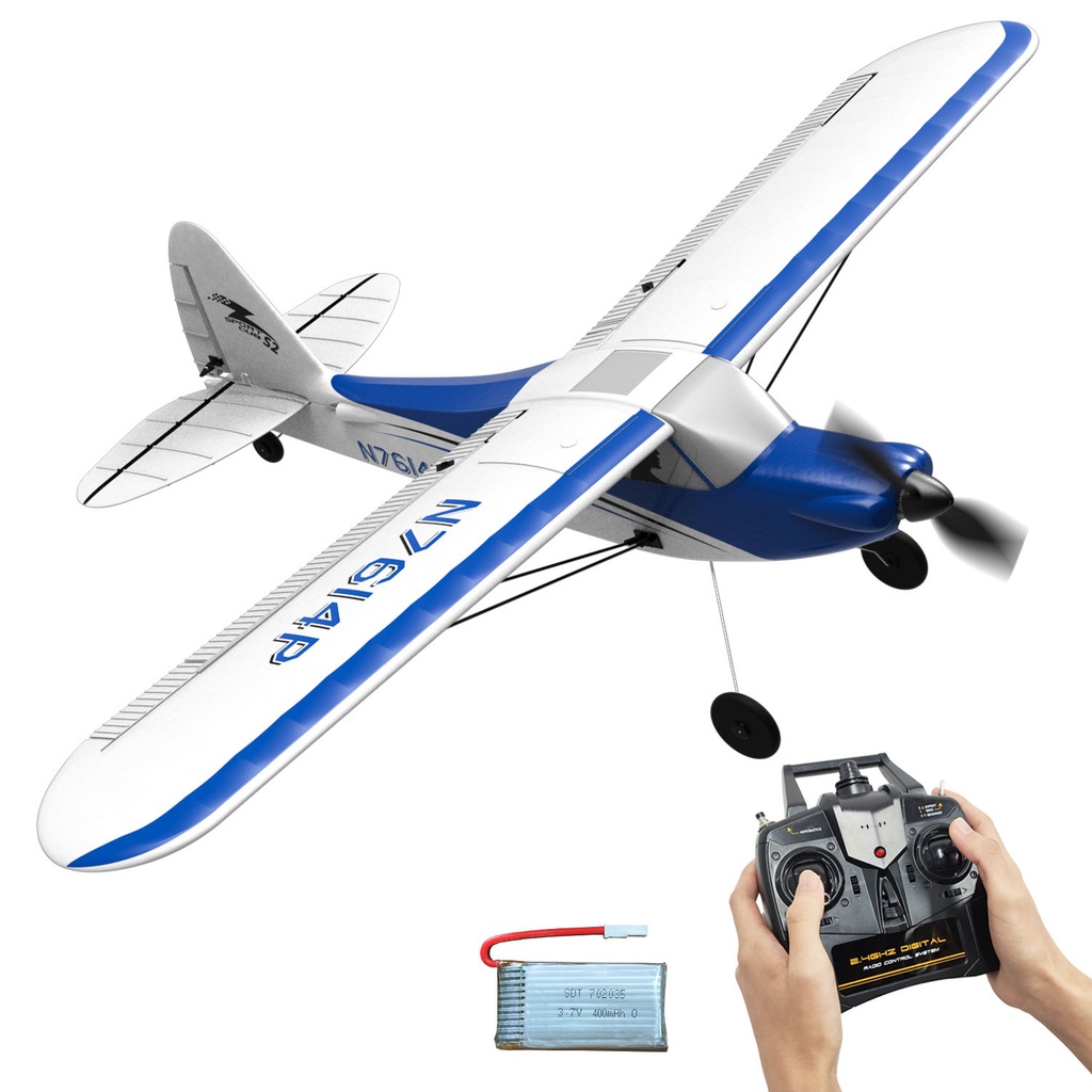 Four-channel Remote Control Fixed Wing Bubble Plane Toy (Blue)
