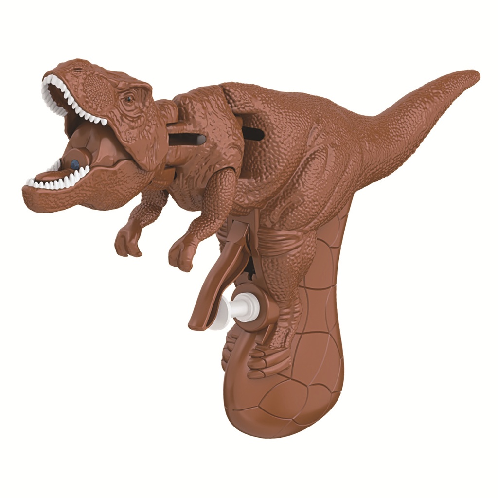 Children Press Dinosaur Oral Irrigator Ziqi Cartoon Manual Water Playing Outdoor Toys (Brown)