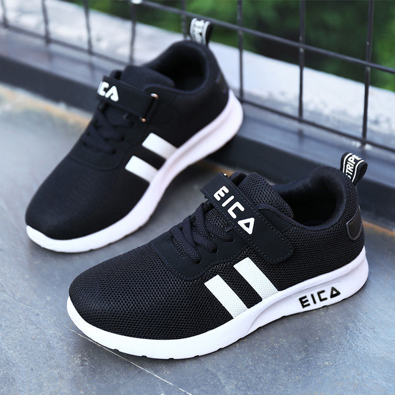 Kids Fashion Sneakers for Boys Girls Mesh Tennis Shoes Breathable Sports Running Shoes Lightweight Children Casual Walking Shoes (26, Black)