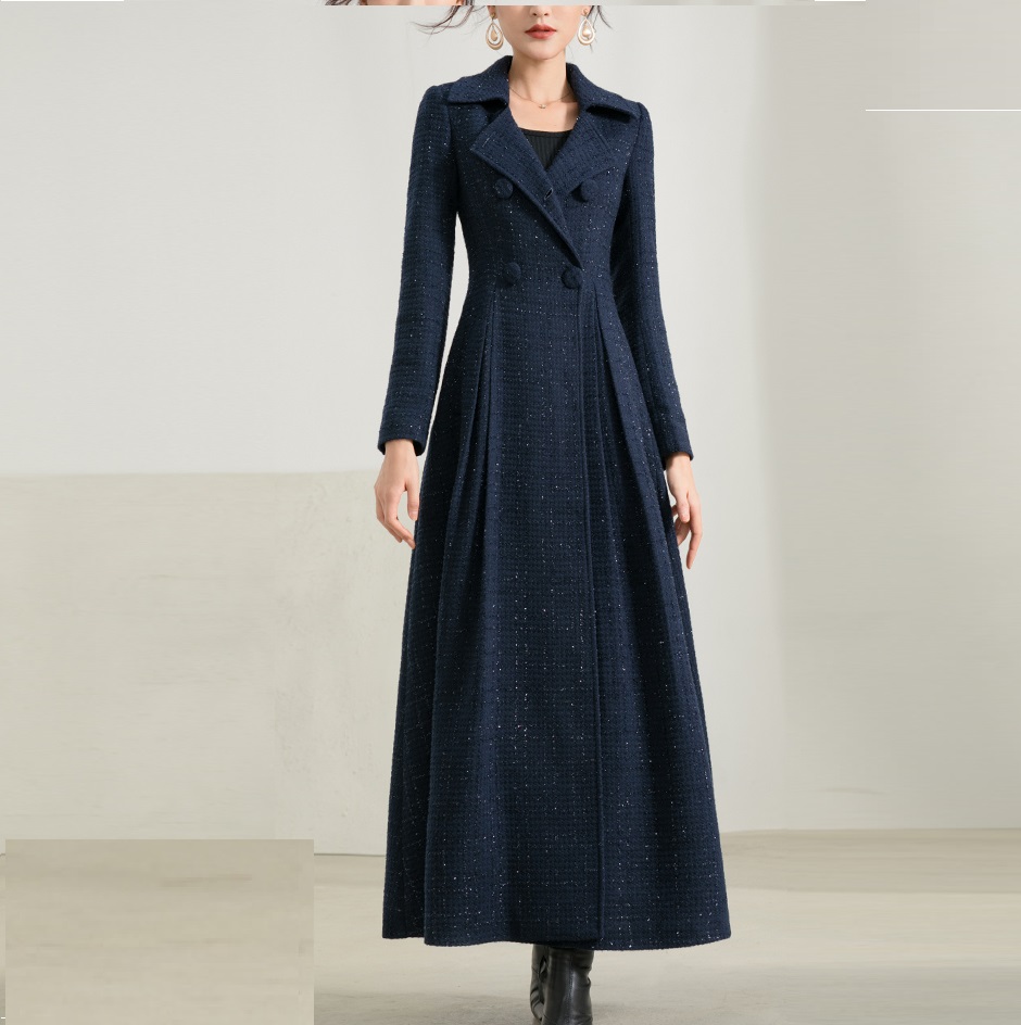 Thickened Mid Long Off Season Versatile High-end Woolen Coat (M)