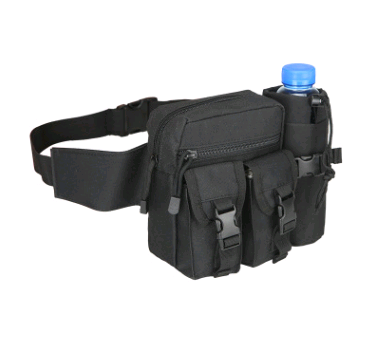 Running sports pockets field function package outdoor small waterproof bag tactical kettle pockets (Black)