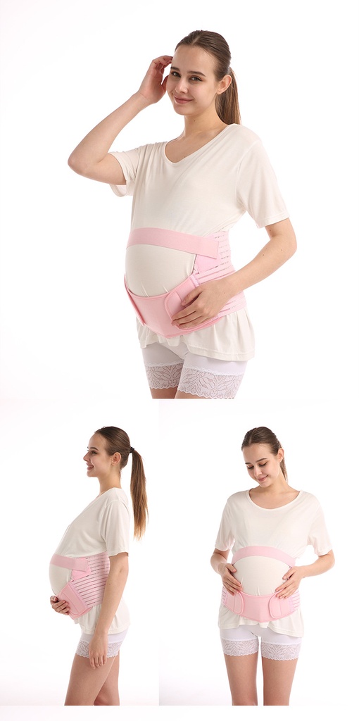 Pregnant Women'S Belly Support Belt During Delivery Period Lumbar Support Breathable Adjustable Third Trimester Protective Belt (M, Pink)