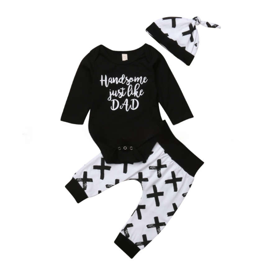 Printed Pants With Hat Three-piece Set (100 [cm])