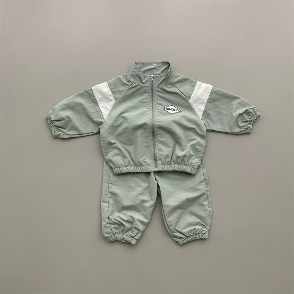 Sport Cardigan Suit Stand Collar Long-sleeve Zipper Suit (100 [cm], Light Green)