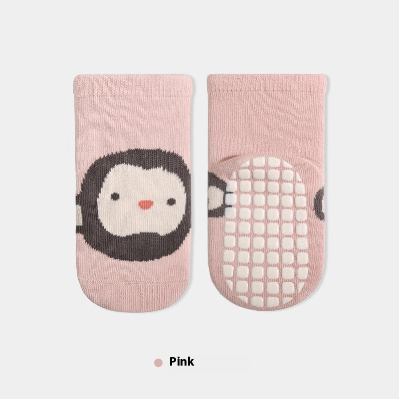 Baby Toddler Socks Spring And Autumn Indoor Base Gel Non-slip (M, Pink)
