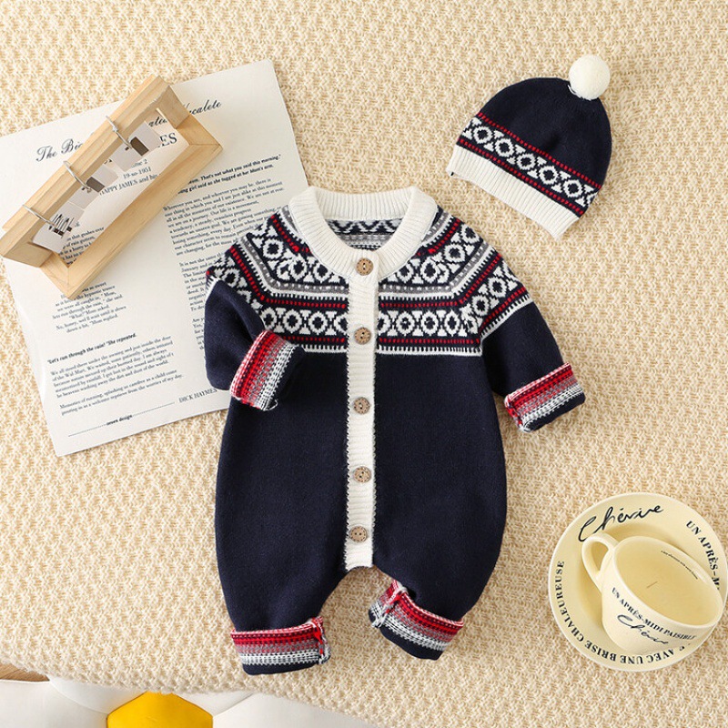 ملابس أطفال رضع مخططة بنمط غربي للرحلات (90 [cm], Navy Blue)