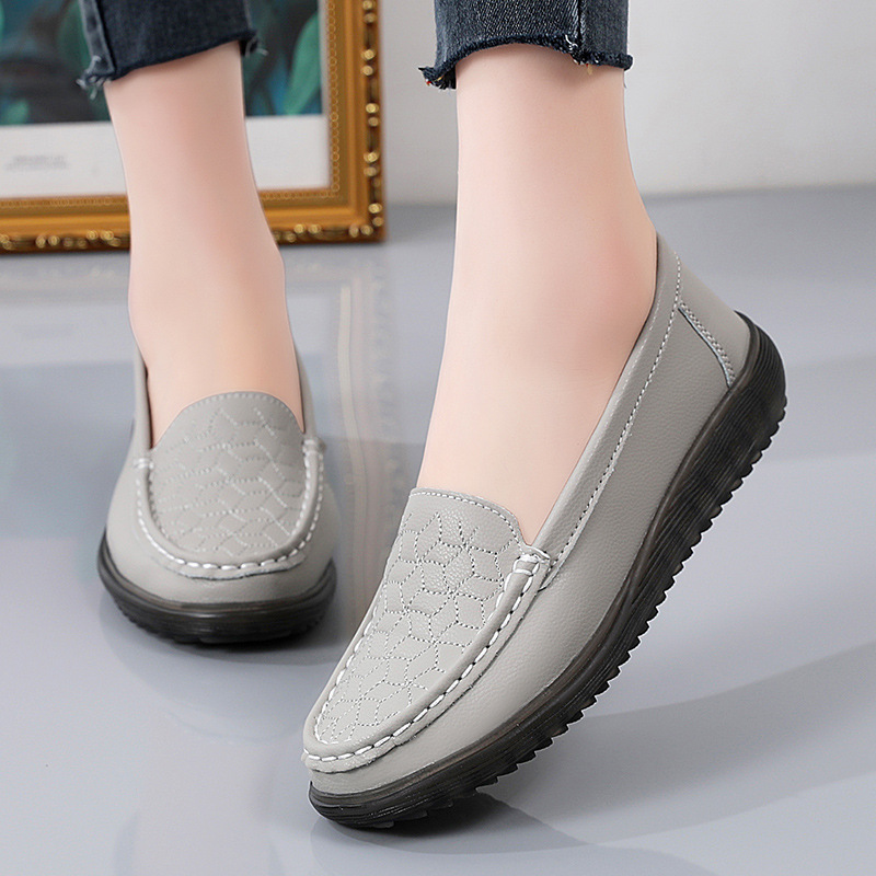 Women's Soft Sole Non Slip Breathable Comfortable Single Shoe (35, Grey)