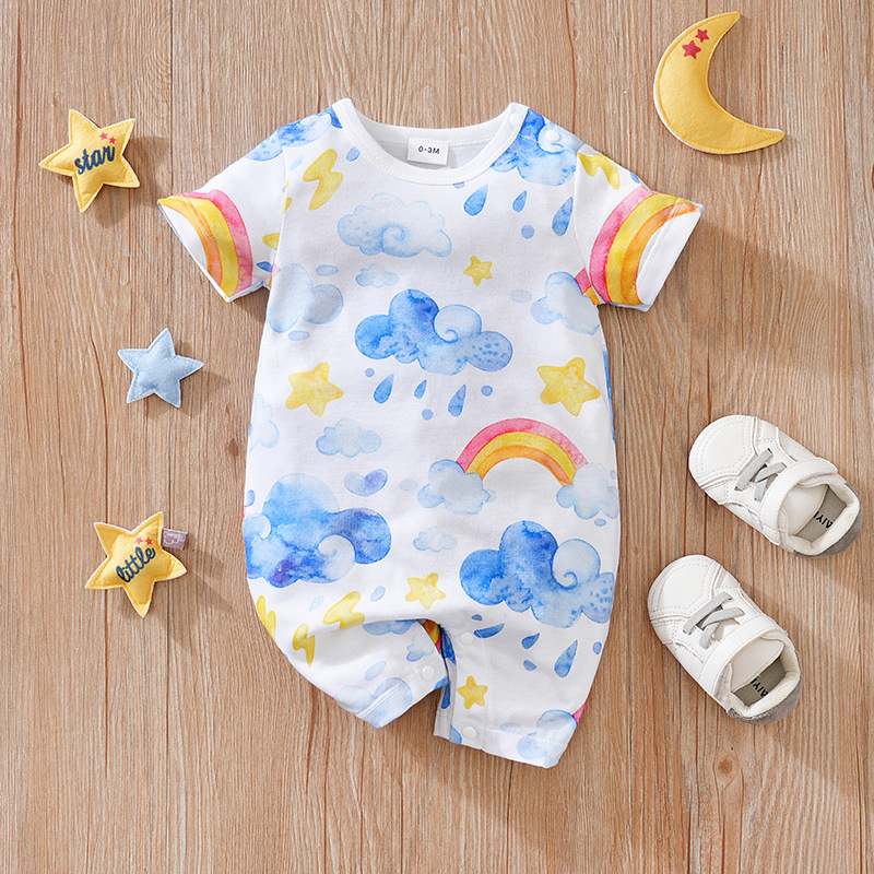 Baby Girl Summer Clothes Short-sleeve Baby Jumpsuit (90 [cm])