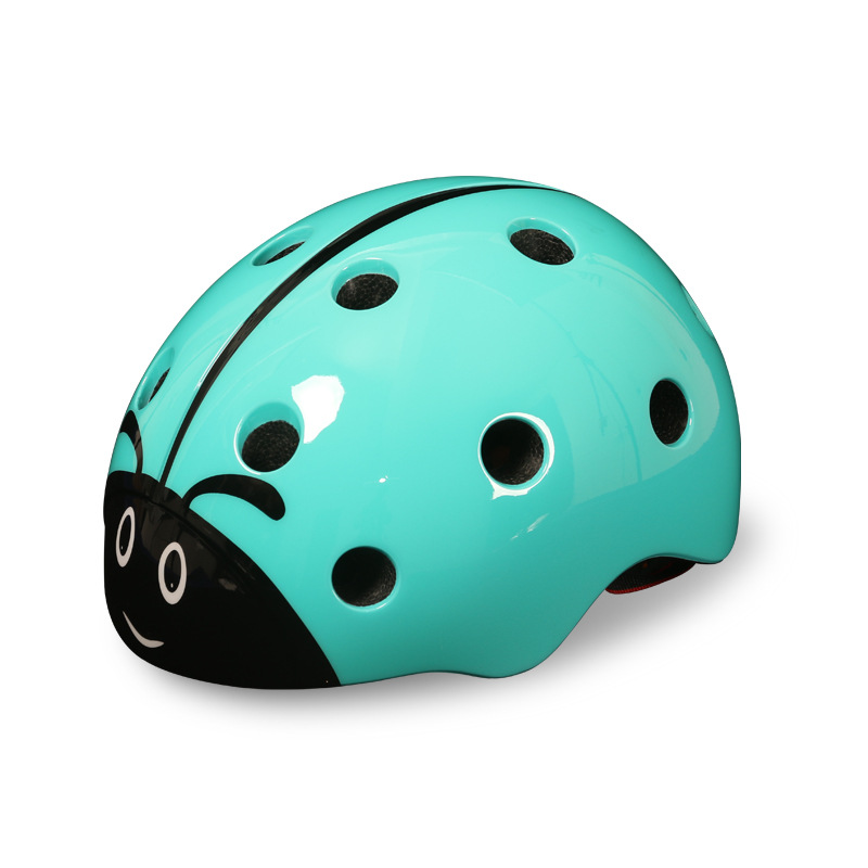 Kids Riding Bicycle Safety Helmet Adjustable Lovely Ladybug Riding Helmet. (Green)