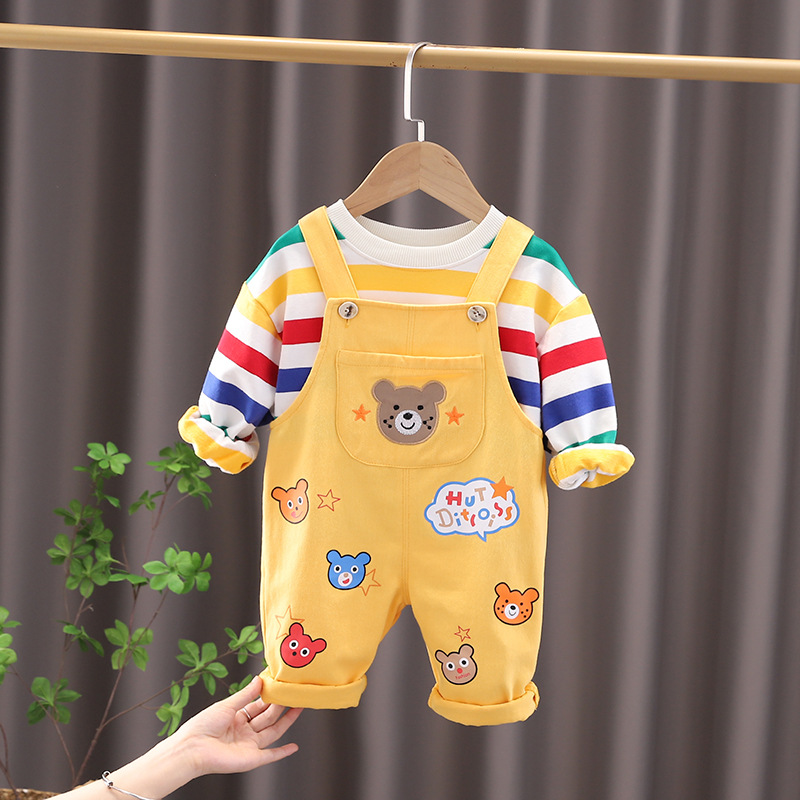 Boys' Top Overalls Suit (100 [cm], Yellow)