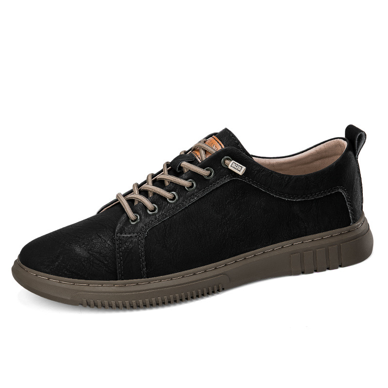Flat Casual Shoes Springsummer Low-top Lace-up (36, Black)