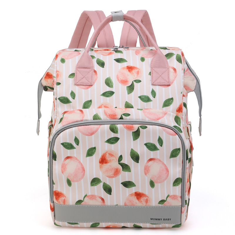 حقيبة أمهات متعددة الأقسام بسعة كبيرة (Peach)