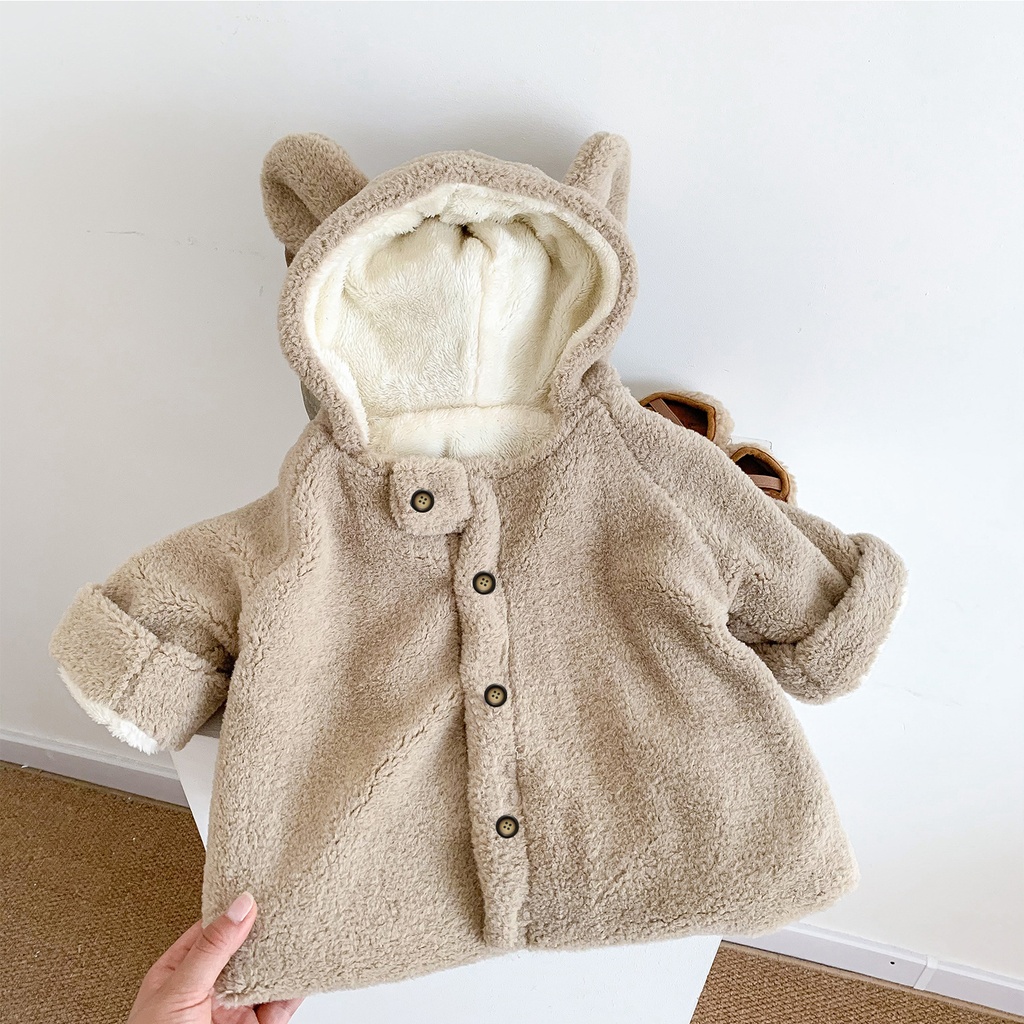 Infant Child Cloak Winter Hooded (100 [cm], Khaki)
