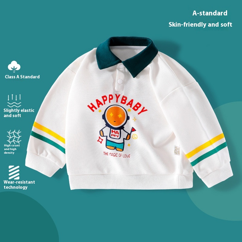Kids’ Sweater with Collar (100 [cm], Astronaut)