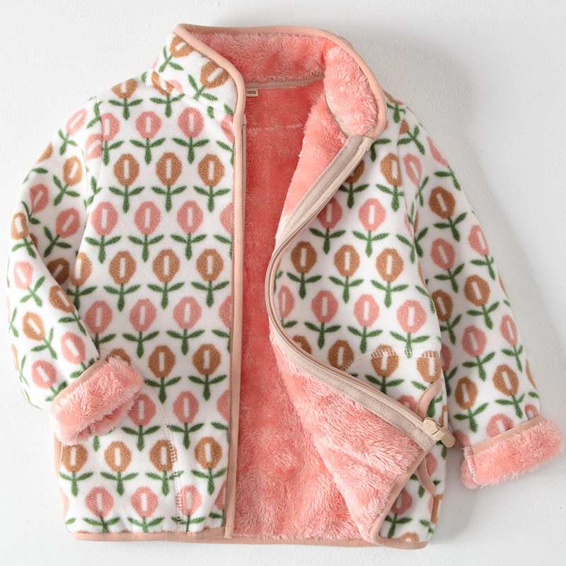 Children Fleece-lined Polar Fleece Jacket (150 [cm], Small Floral)