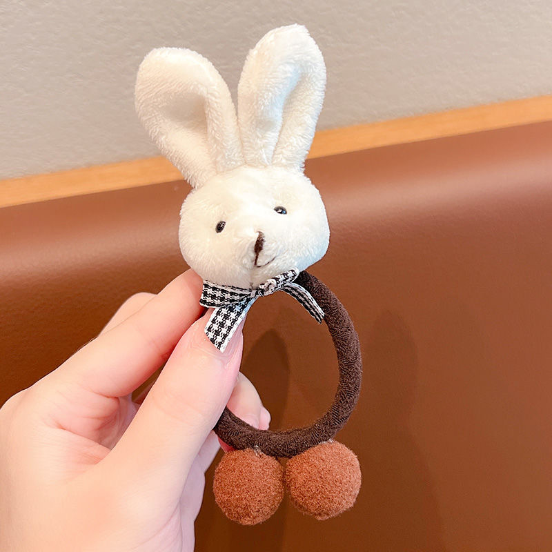 Durable High Elasticity Does Not Hurt Hair Rubber Band Ponytail (1 [pcs] White Rabbit)
