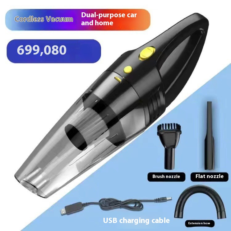 Household Small Wireless Car Vacuum Cleaner (Black (Double Battery))